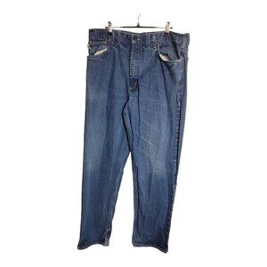 CARHARTT Pants Men 38x34 Blue Fr Cotton Carpenter Gorpcore Workwear FRB100-DNM